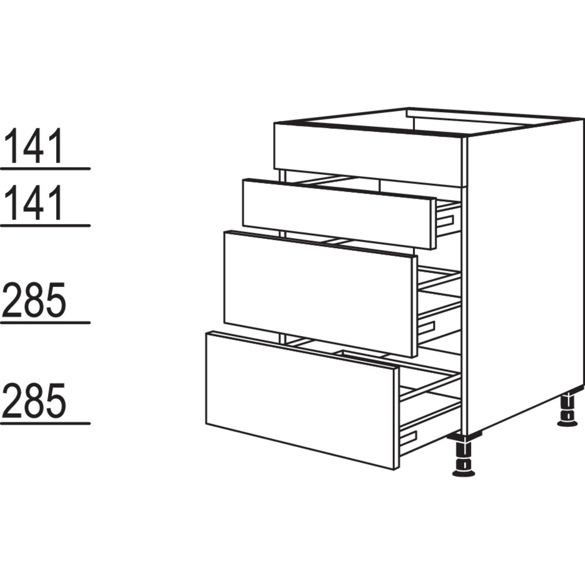 Nobilia Maxi-Kochstellenschrank KSAA60-M 41340