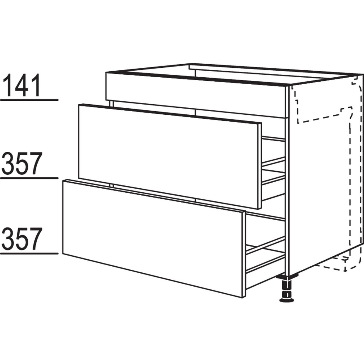 nobilia Maxi-Kochstellenschrank fuer Kochfeldabzug KM2A80-M 42656