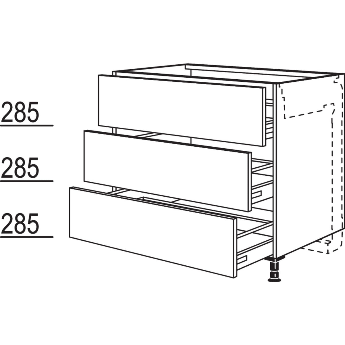 Nobilia Maxi-Kochstellenschrank fuer Kochfeldabzug KM3A60-M 42666