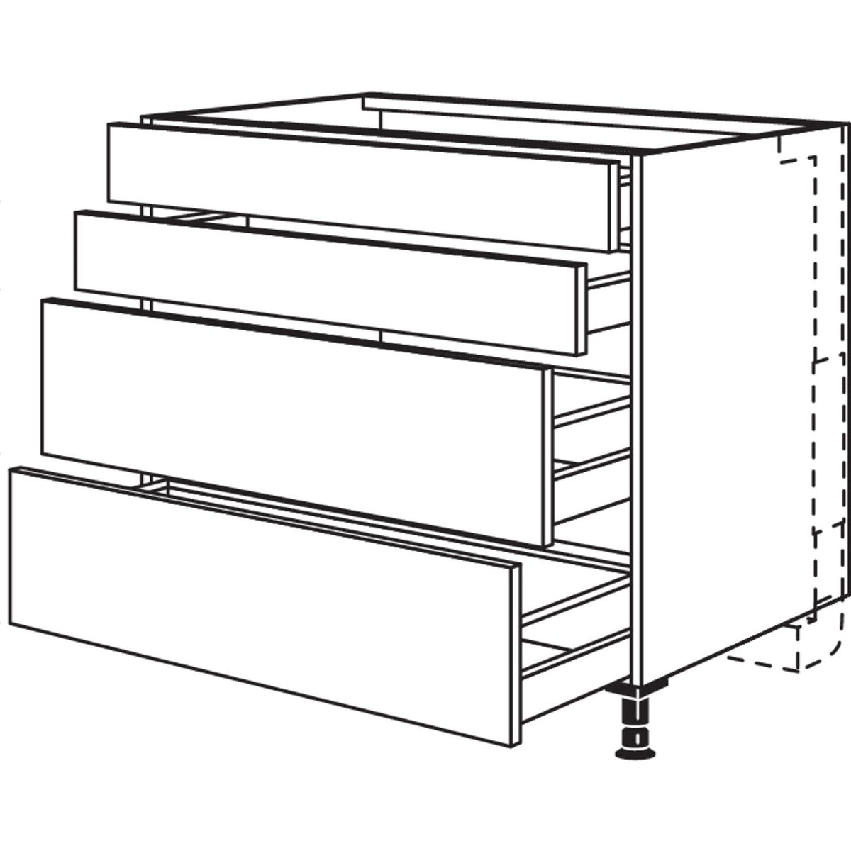 nobilia Maxi-Kochstellenschrank fuer Panorama-Kochfeldabzug mit vertikalem Motor KMP2S2A120-M 41307