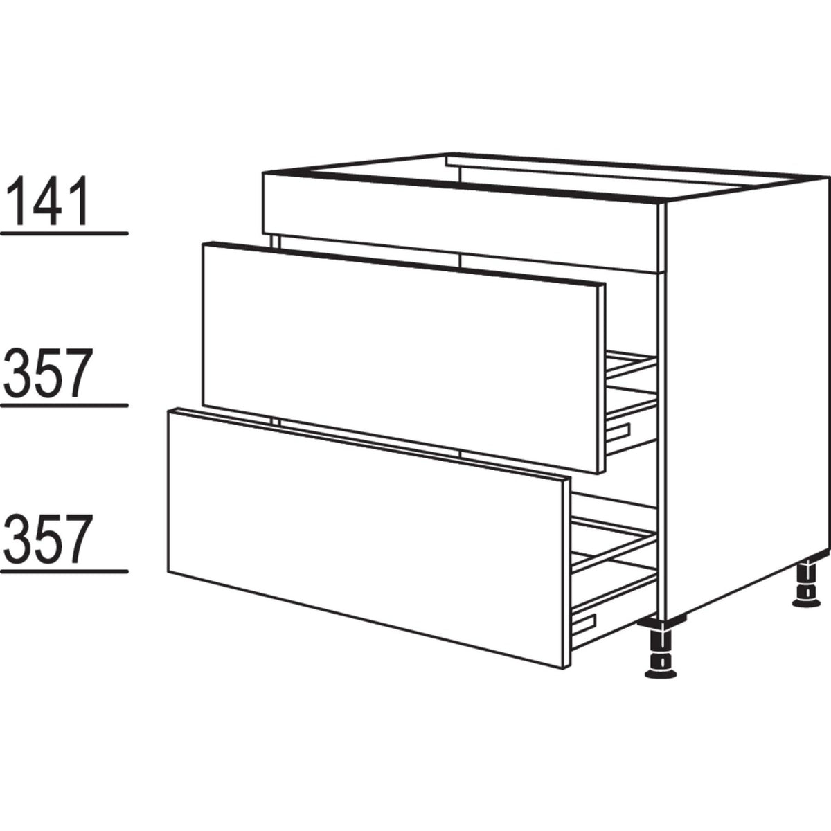 Nobilia Maxi-Spuelen-Auszugschrank SPU2A60-M 40251