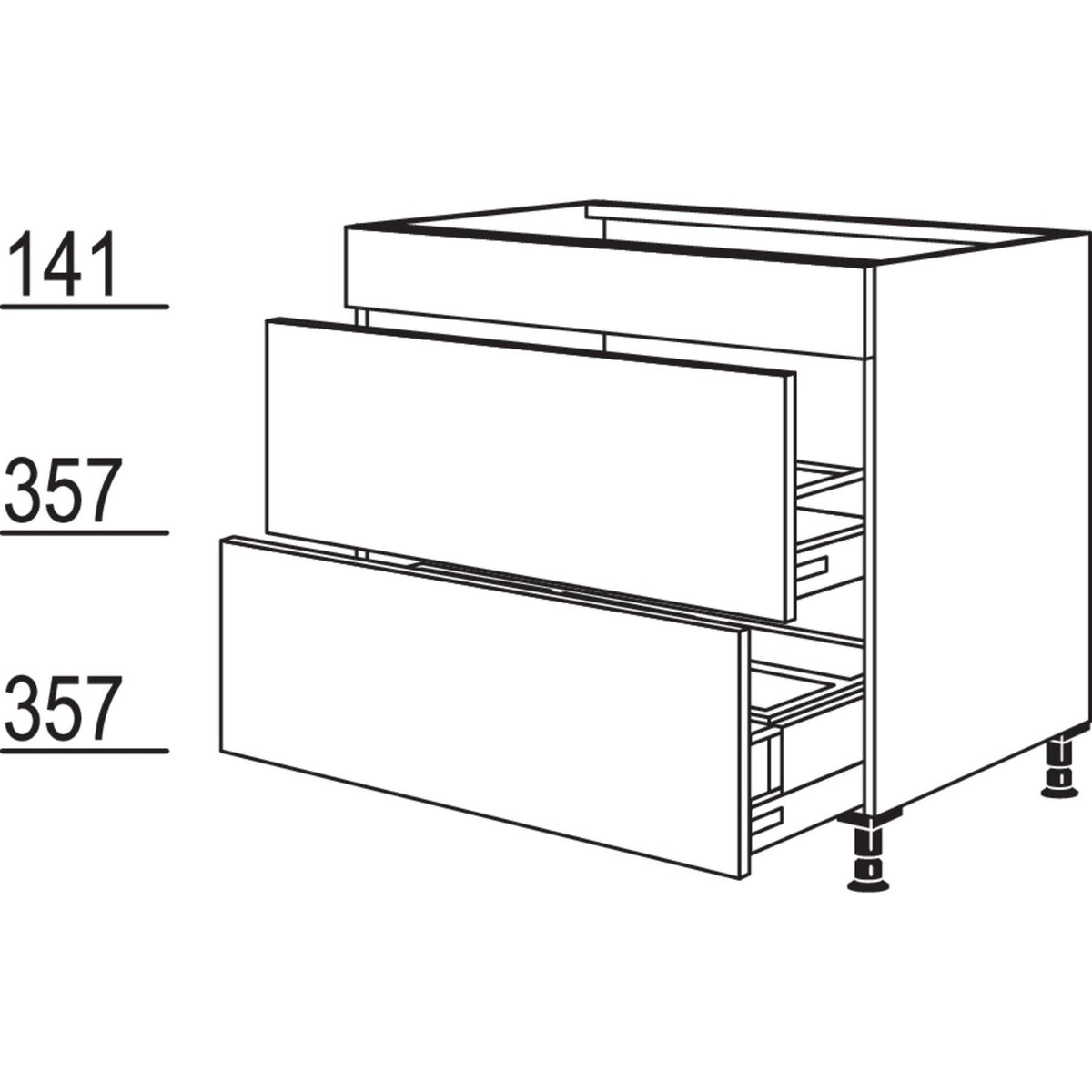 Nobilia Maxi-Spuelen-Auszugschrank Separato SPU2A-AS60-M 41226