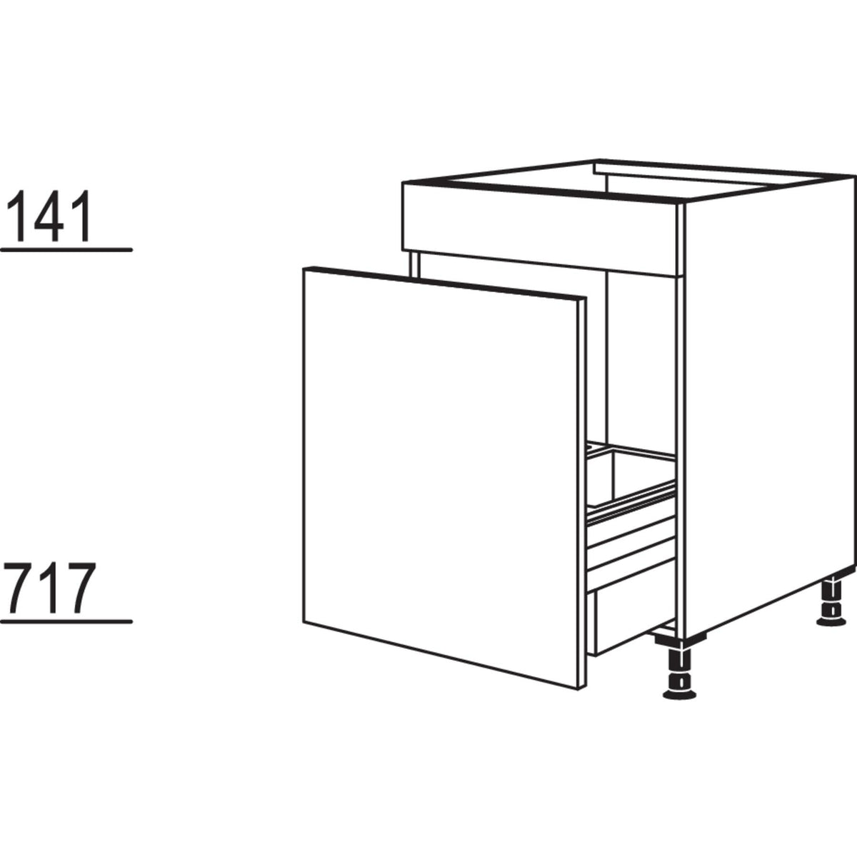 Nobilia Maxi-Spuelenschrank mit Zargen-Cargo SPUA-AS60-M 41296