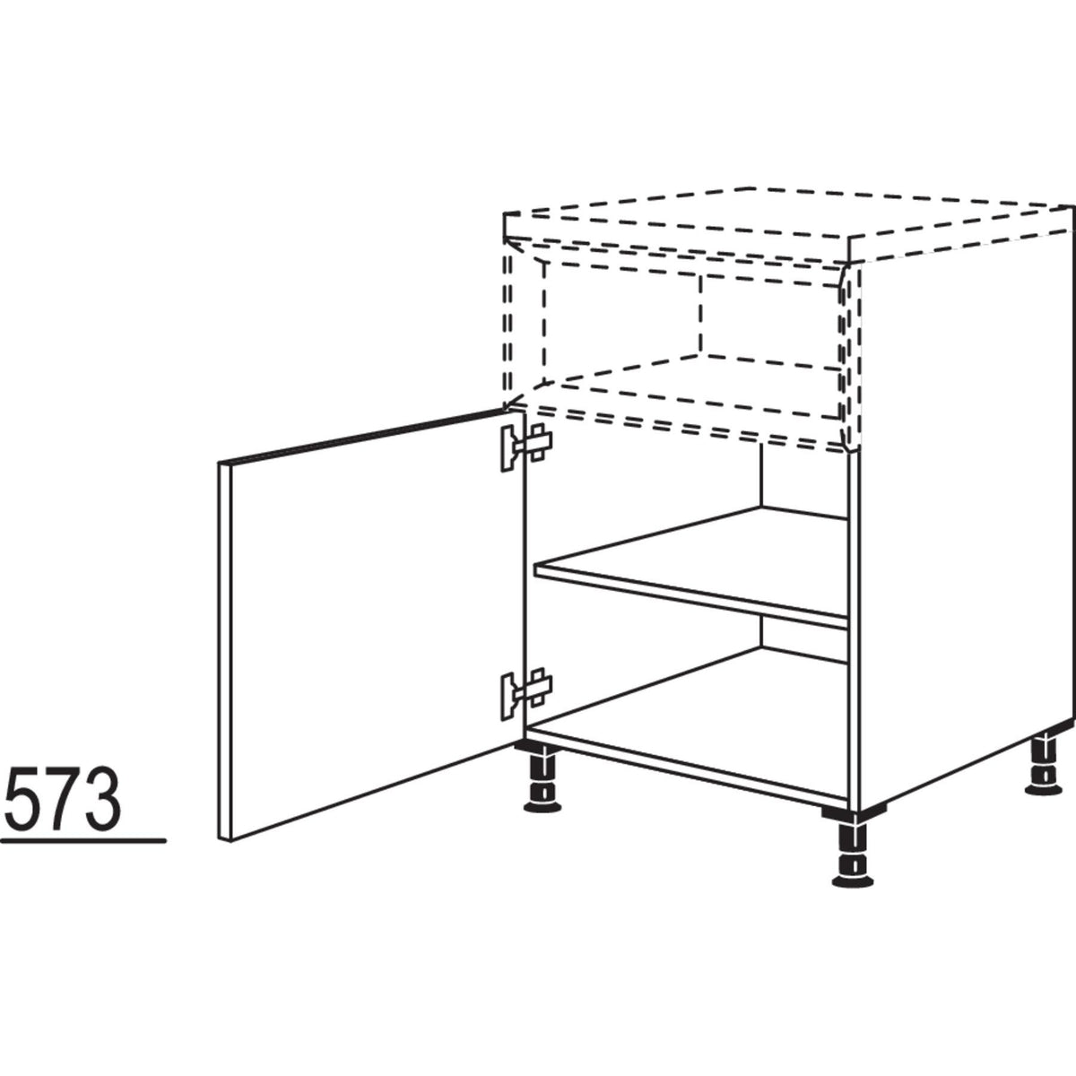 Nobilia Maxi-Unterschrank fuer Regaleinsatz Case UC50-M 41012