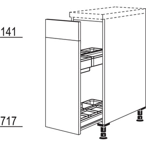 Nobilia Maxi-Unterschrank mit Apothekerauszug Junior UAJO30-M 42140
