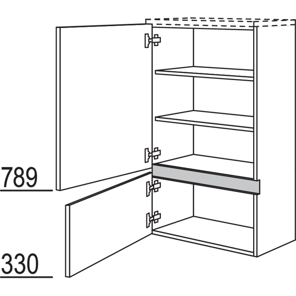 nobilia Midischrank NBM2T50-115 67773