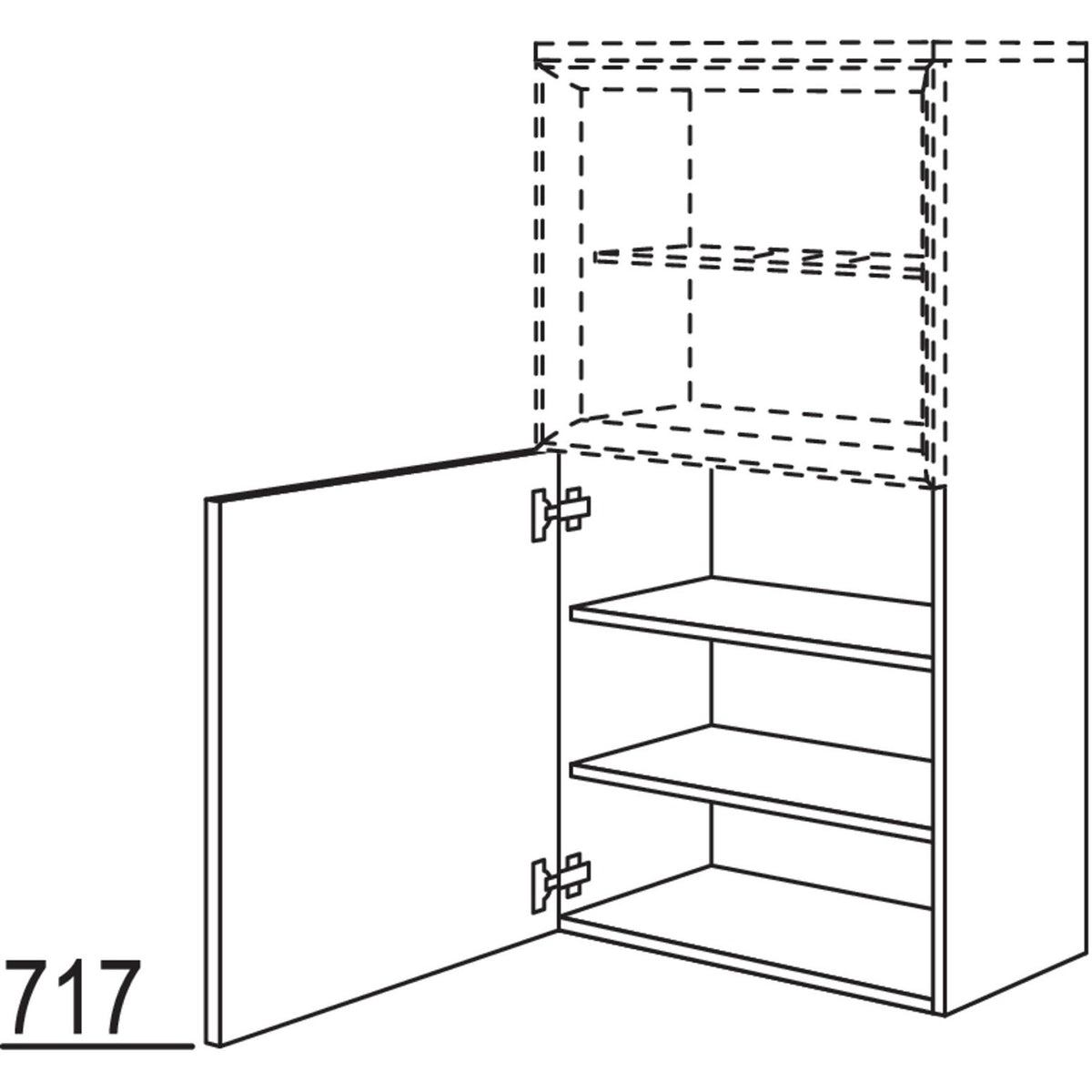 nobilia Midischrank fuer Regaleinsatz Case BSC30-130 3019