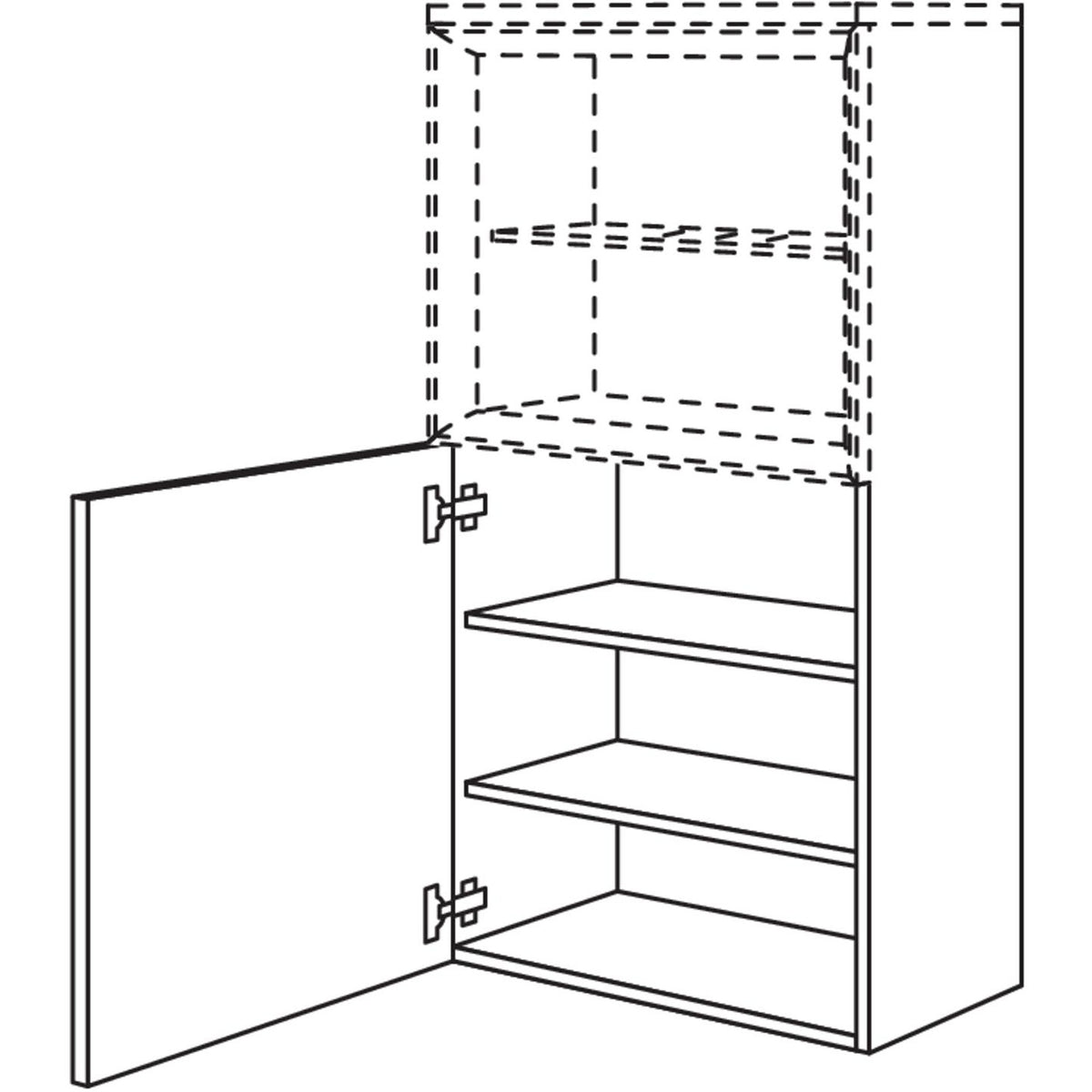 nobilia Midischrank fuer Regaleinsatz Case BSC40-130 3020