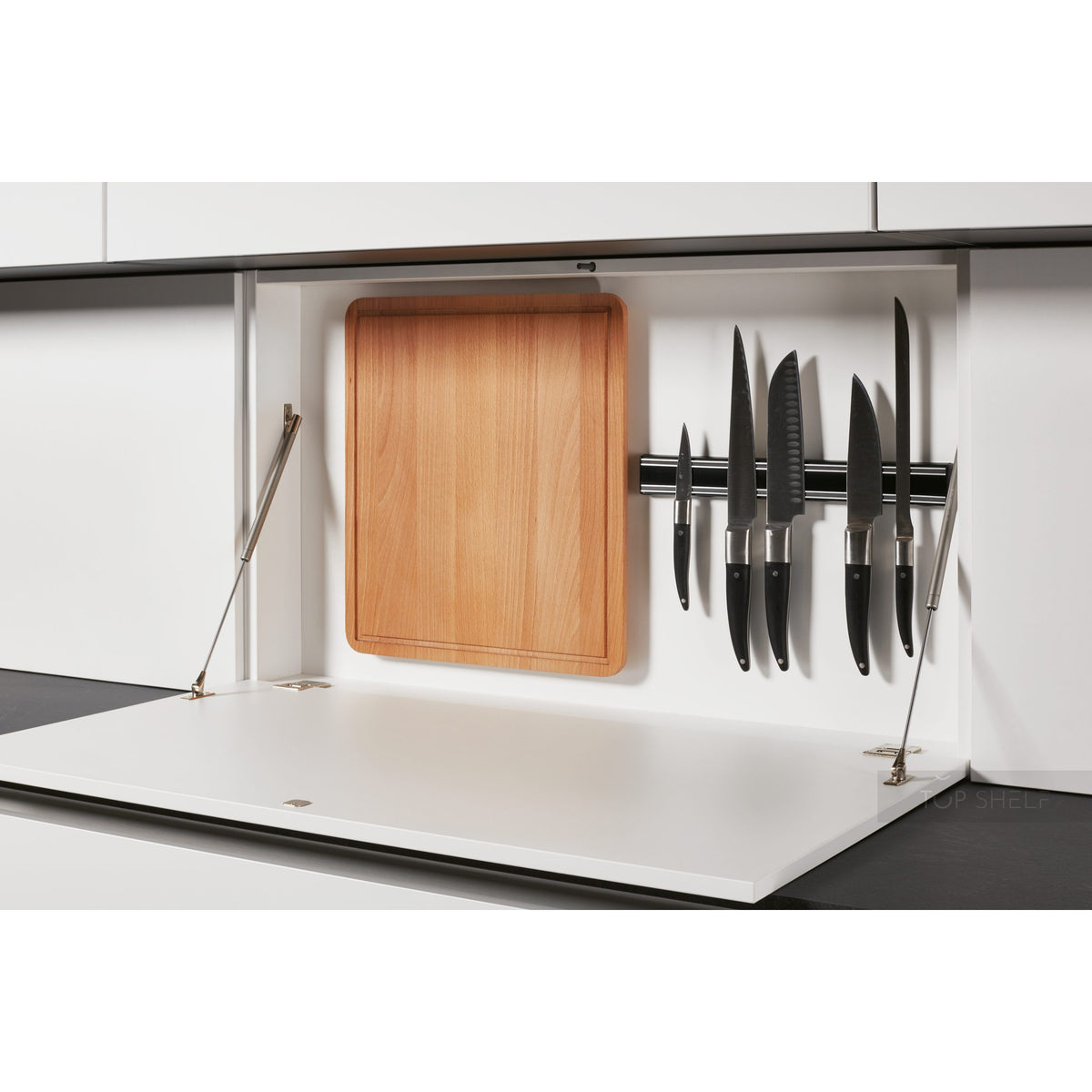 Nobilia Nischenregal mit Klappe- Magnetleiste und Schneidbrett NRKS90-54 31343