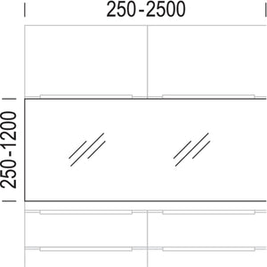 Nobilia Nischenwandverkleidung aus ESG-Glas rueckseitig lackiert- fuer individuelle Planungen NVG120 23987