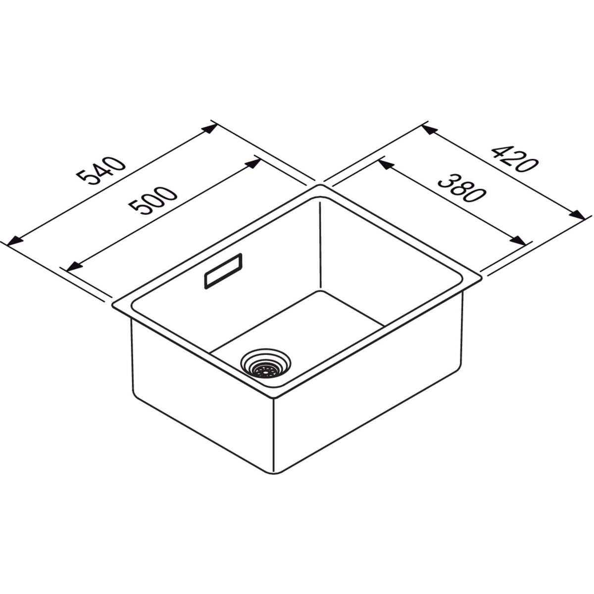 Nobilia RODI- Einbauspuele Una 50- Edelstahl--amp-nbsp-flaechenbuendige r Einbau moeglich  Edelstahl 87250 87250