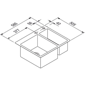 Nobilia RODI RODI- Einbauspuele BOX LUX 56- Edelstahl  Edelstahl 87213 87213