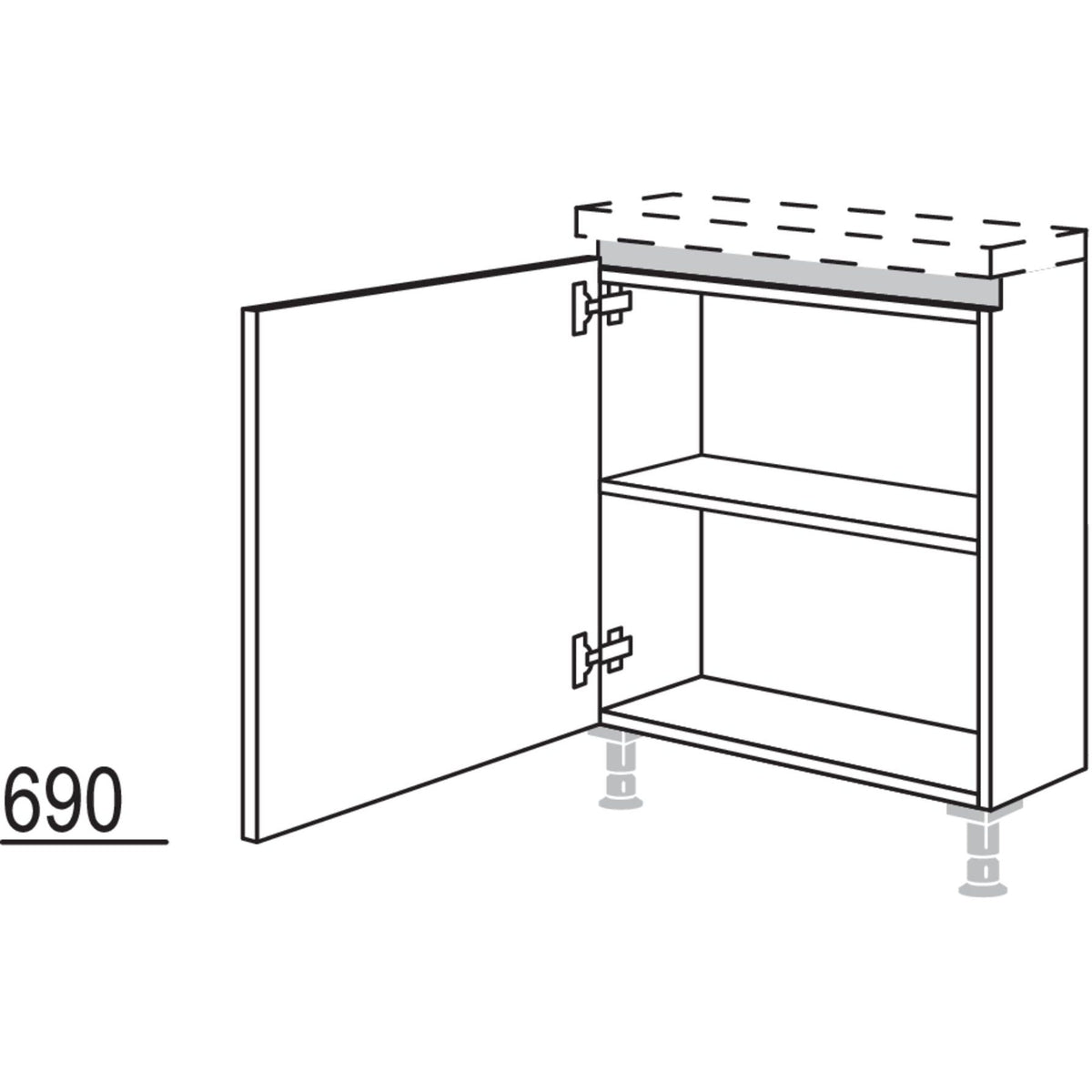 Nobilia Rahmenteil fuer Inselplanungen NURTI60 51596