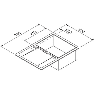 SCHOCK: Built-in sink Mono D-100 S, made of CRISTADUR®/CRISTADUR® Green Line, Night Green Line 87313 74 cm