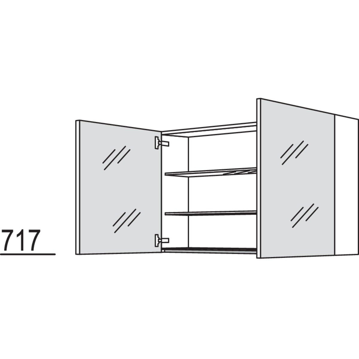 Nobilia Spiegelschrank WBSP100-1 2724