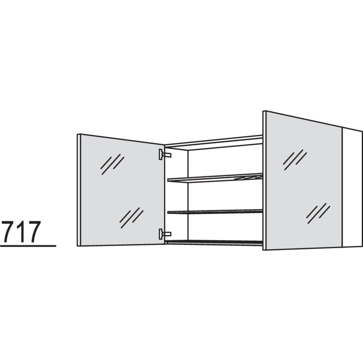 Nobilia Spiegelschrank WBSP120-1 2725