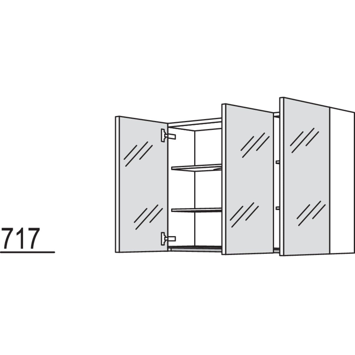 Nobilia Spiegelschrank WBSP390-1 2729
