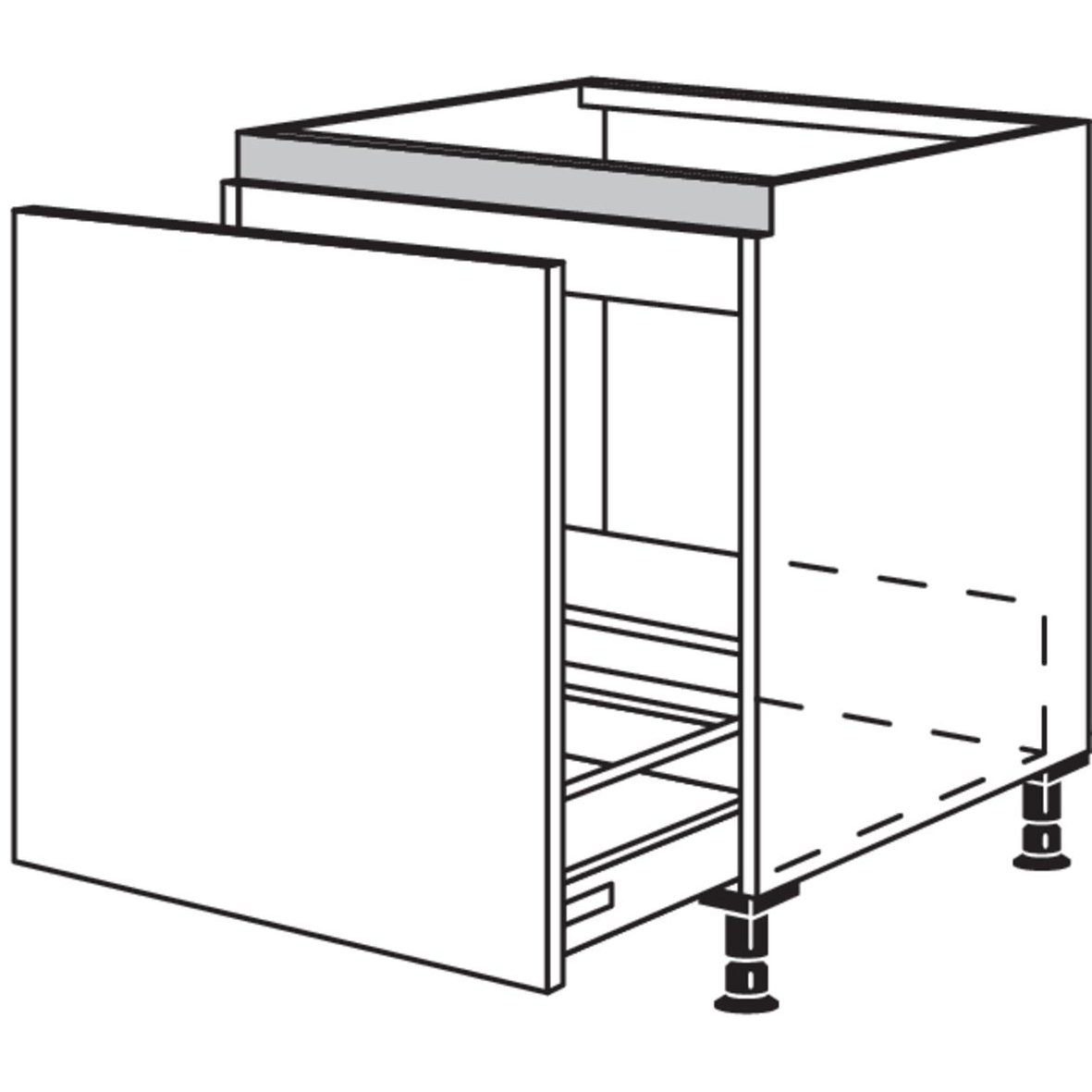 Nobilia Spuelenschrank fuer bauseitige Wertstoffbehaelter-Systeme NSPUA-BW60 50296