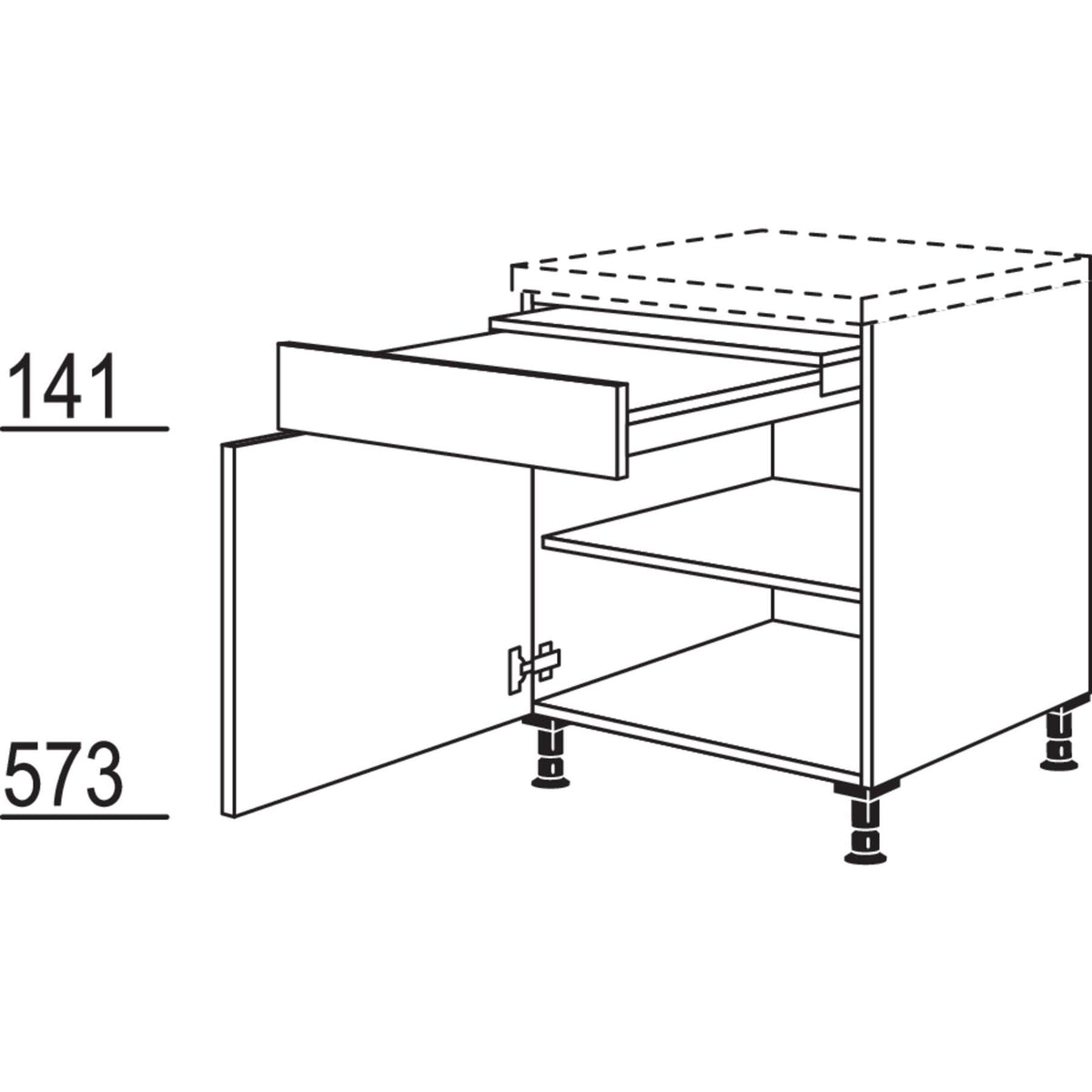 Nobilia Unterschrank Ausziehtisch UT60 20122