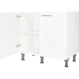 Nobilia Unterschrank UD90 mit 2 Türen und 1 Einlegeboden, Alpinweiß, 90cm Breite