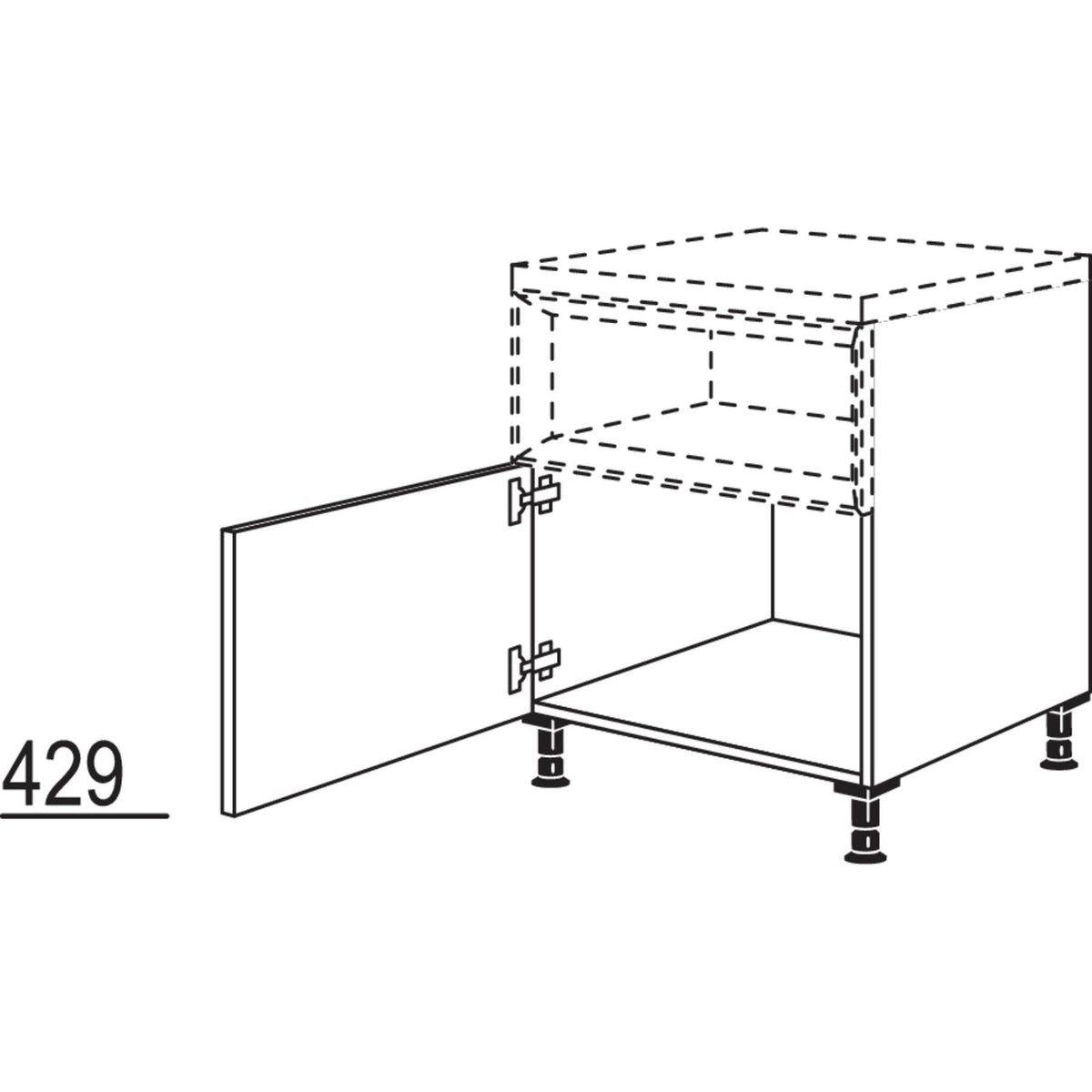 Nobilia Unterschrank fuer Regaleinsatz Case UC50 21069