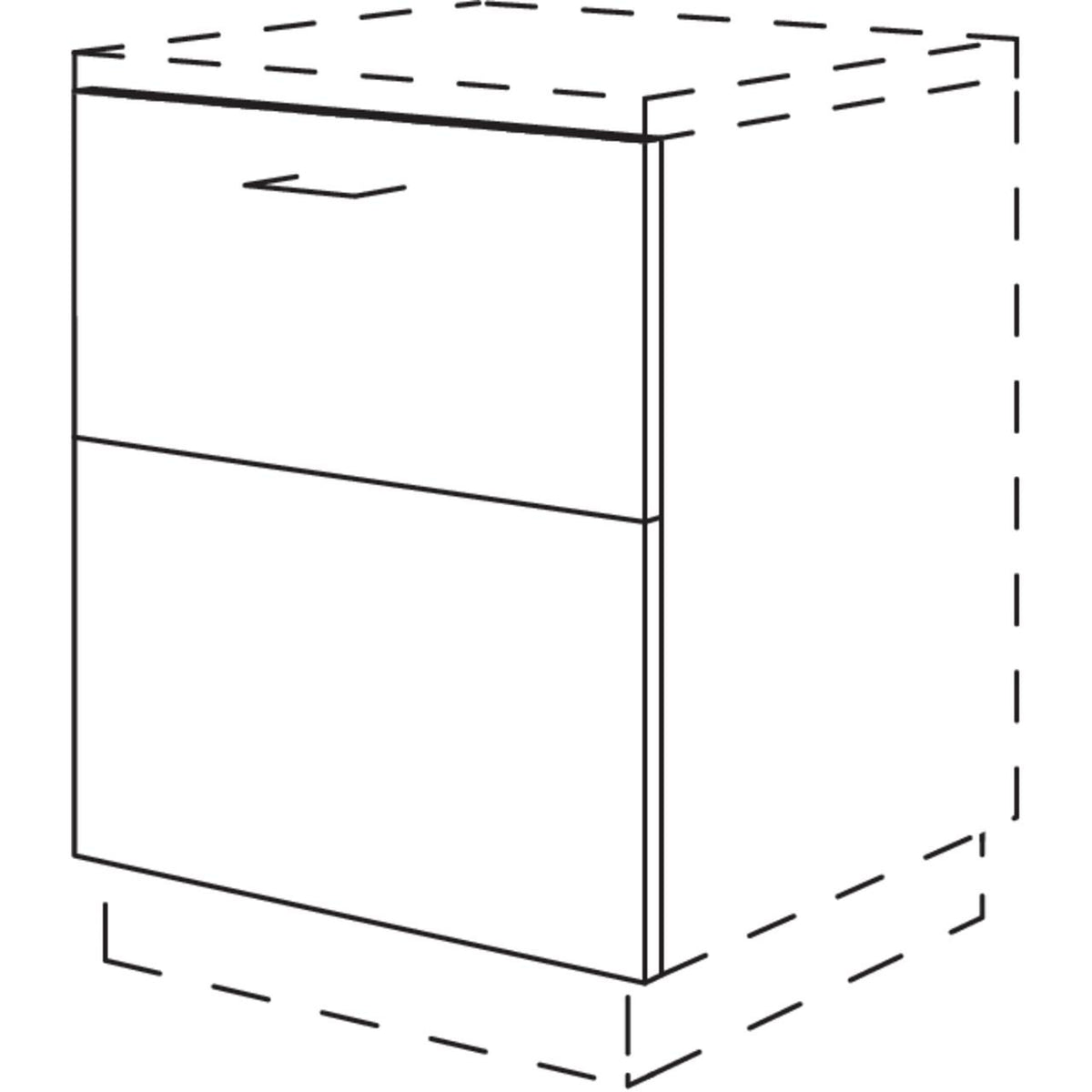 Nobilia Verstiftete XL-Tuerfront in geteilter Optik GSBVD2A60-X 34869