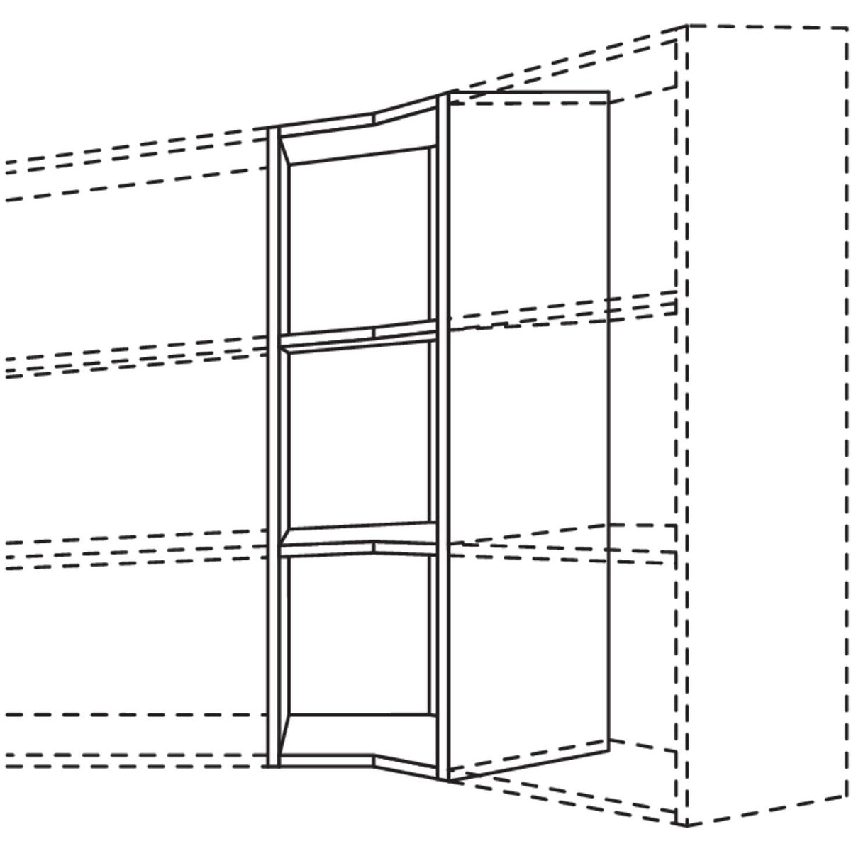 Nobilia Wand-Eckregal 135- Eckloesung WRED-3 51574