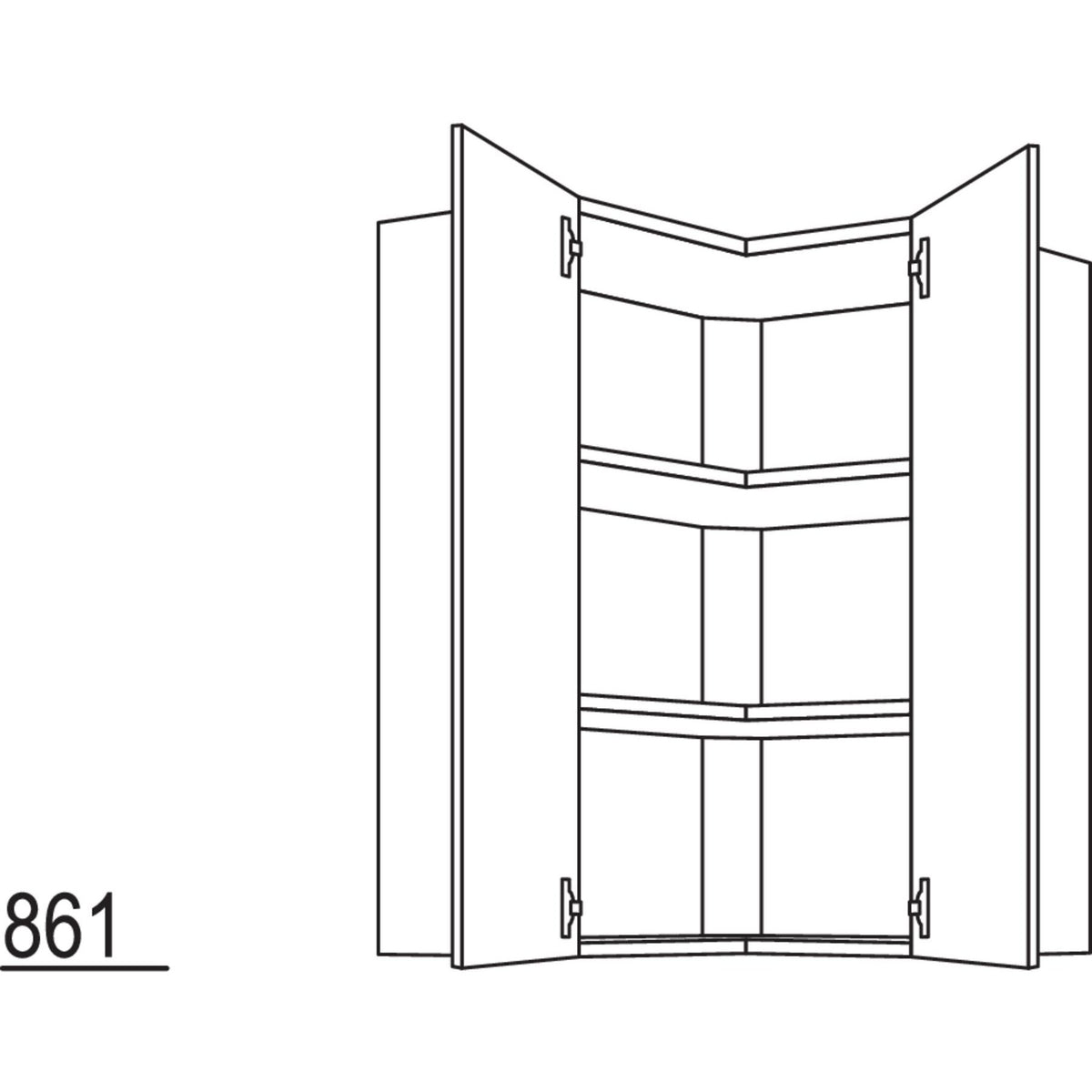 Nobilia Wand-Eckschrank WE60-3 52160
