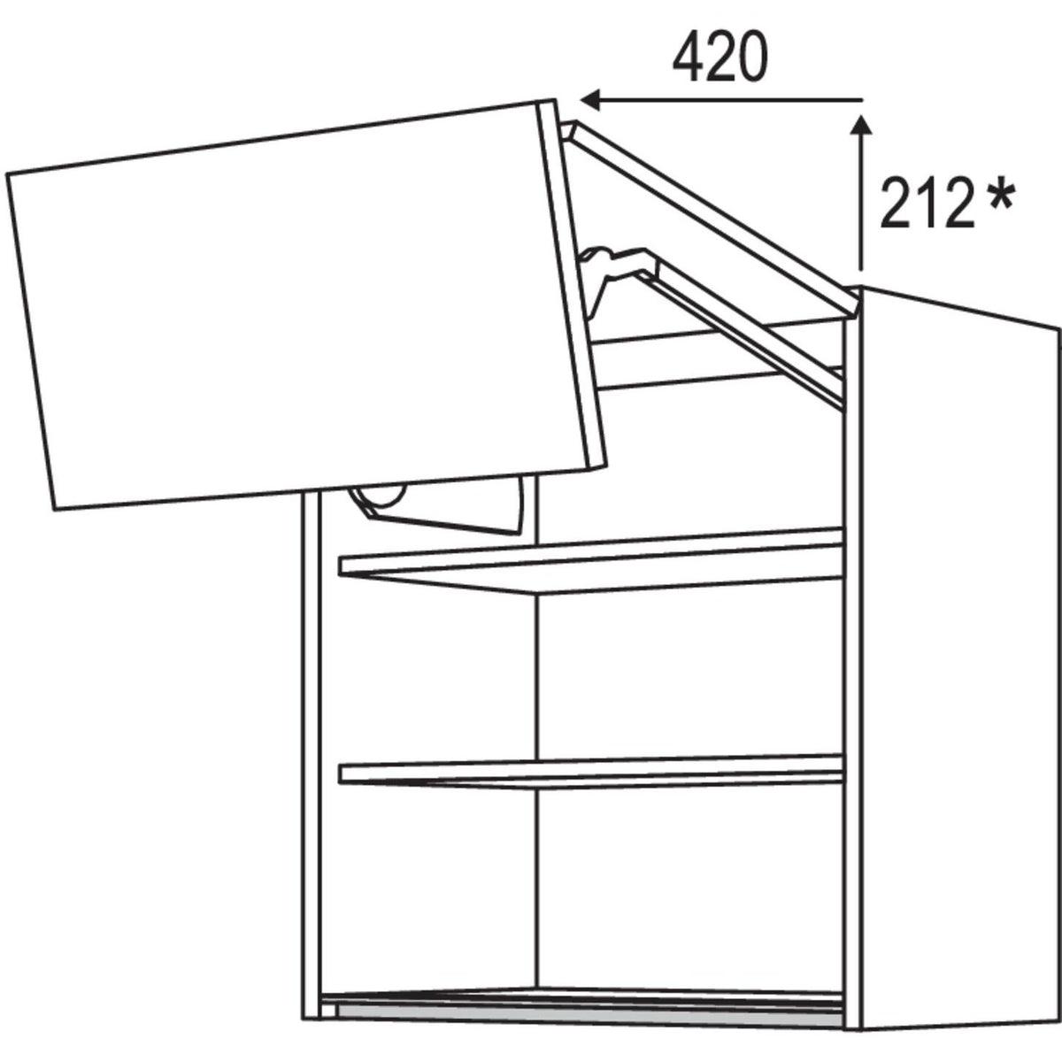Nobilia Wandschrank Falt-Lifttuer NWFL120-1 64352