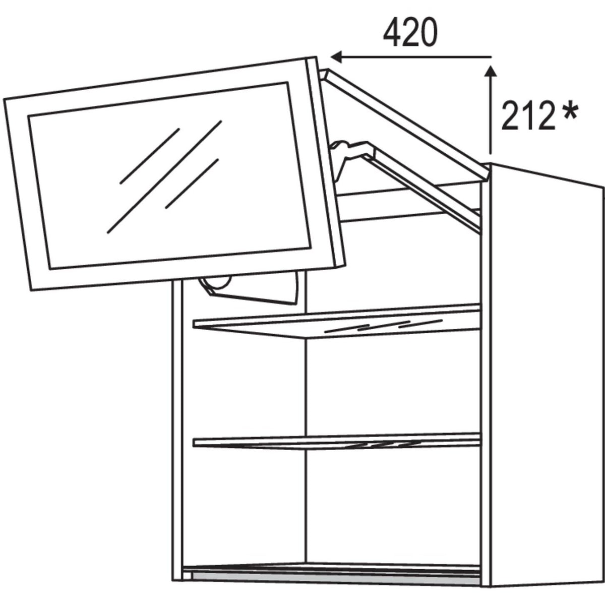 Nobilia Wandschrank Falt-Lifttuer NWFLG120-1 64362