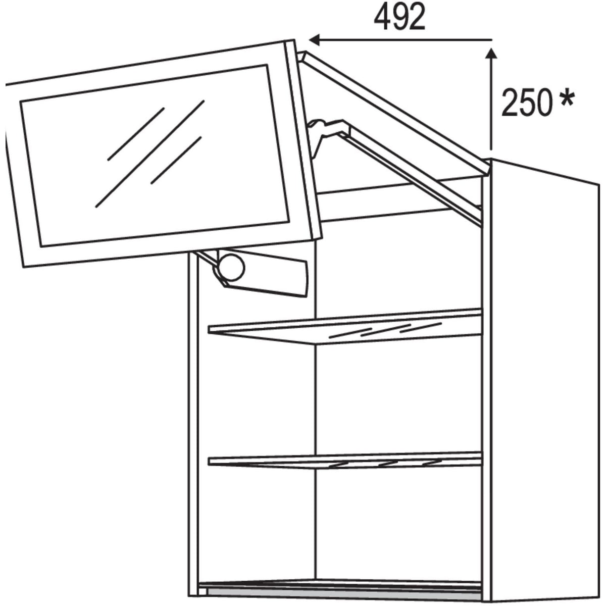 Nobilia Wandschrank Falt-Lifttuer NWFLG120-2 67402
