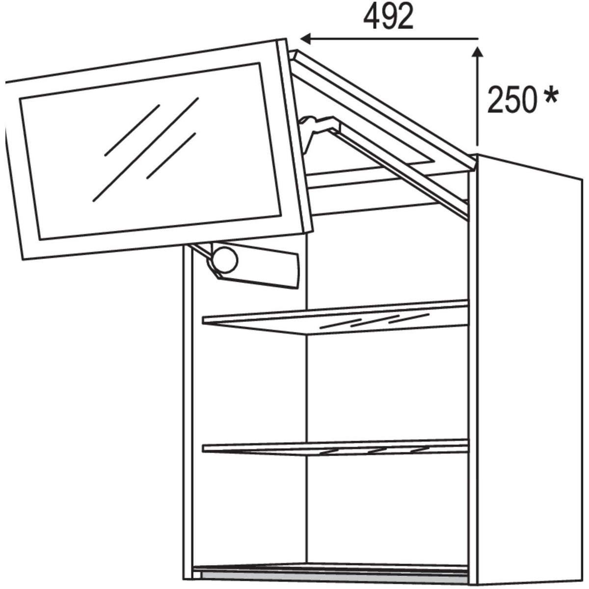Nobilia Wandschrank Falt-Lifttuer NWFLGG80-2 66413