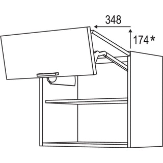 nobilia Wandschrank Falt-Lifttür WFL120-58 120 cm - Look | 099
