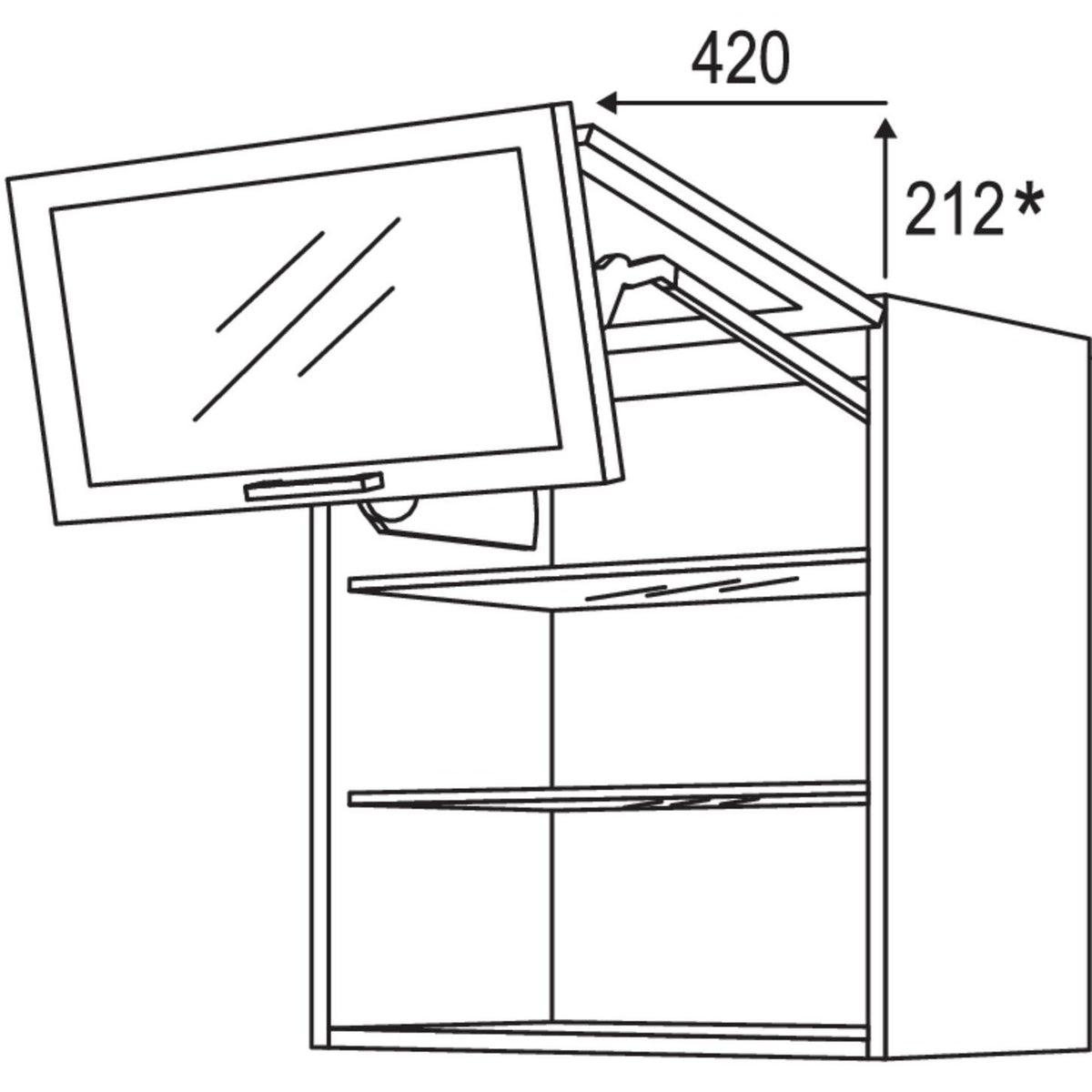 Nobilia Wandschrank Falt-Lifttuer WFLGG100-1 32375