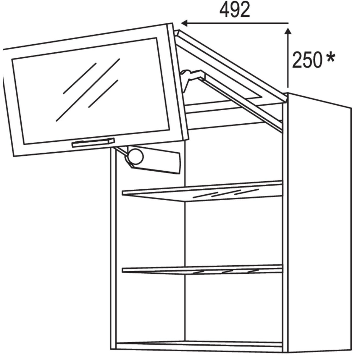 Nobilia Wandschrank Falt-Lifttuer WFLGG80-2 43413