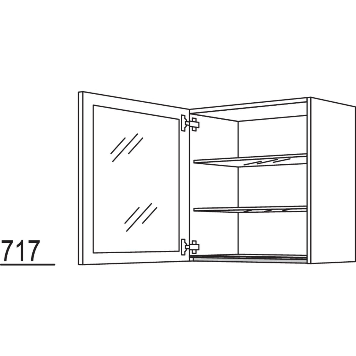 Nobilia Wandschrank Glasrahmentuer NWG60-1 64106