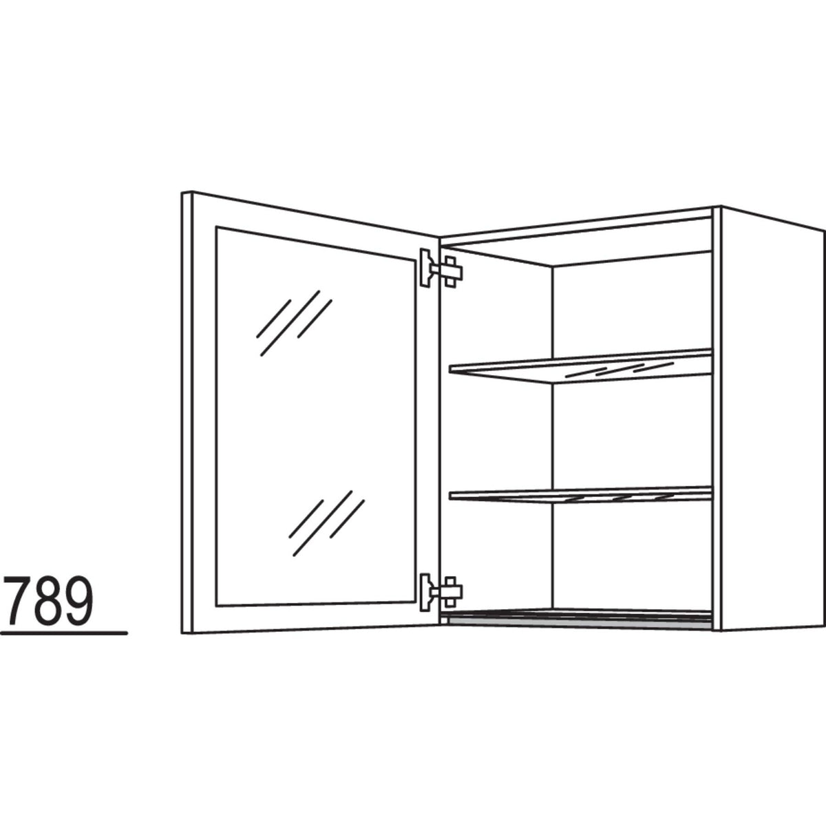 Nobilia Wandschrank Glasrahmentuer NWG60-2 66106