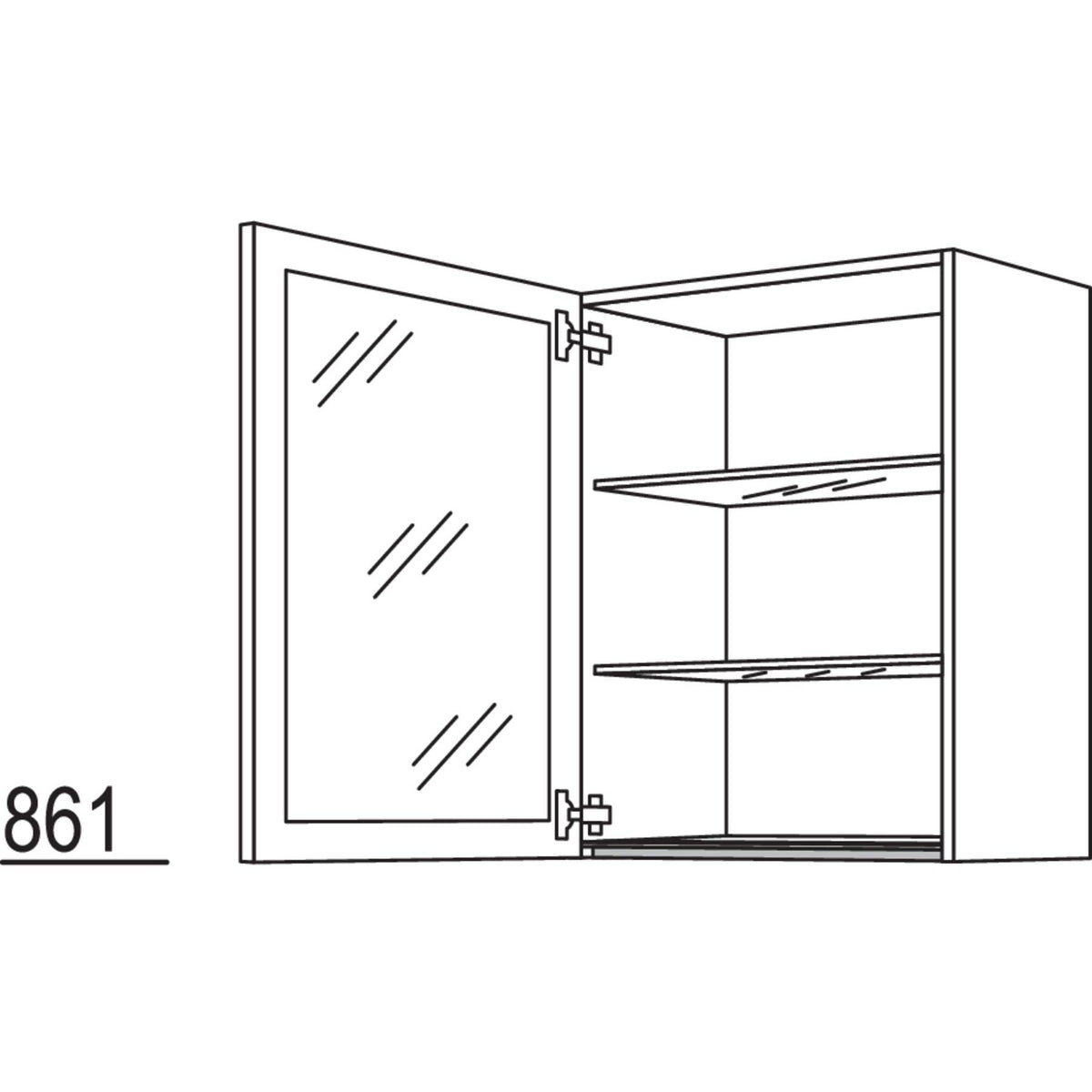 Nobilia Wandschrank Glasrahmentuer NWG60-3 69106