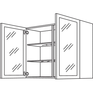 nobilia Wandschrank Glasrahmentür WG90-3 90 cm - Look | 099 / Klarglas | 01 / Rahmentür | G