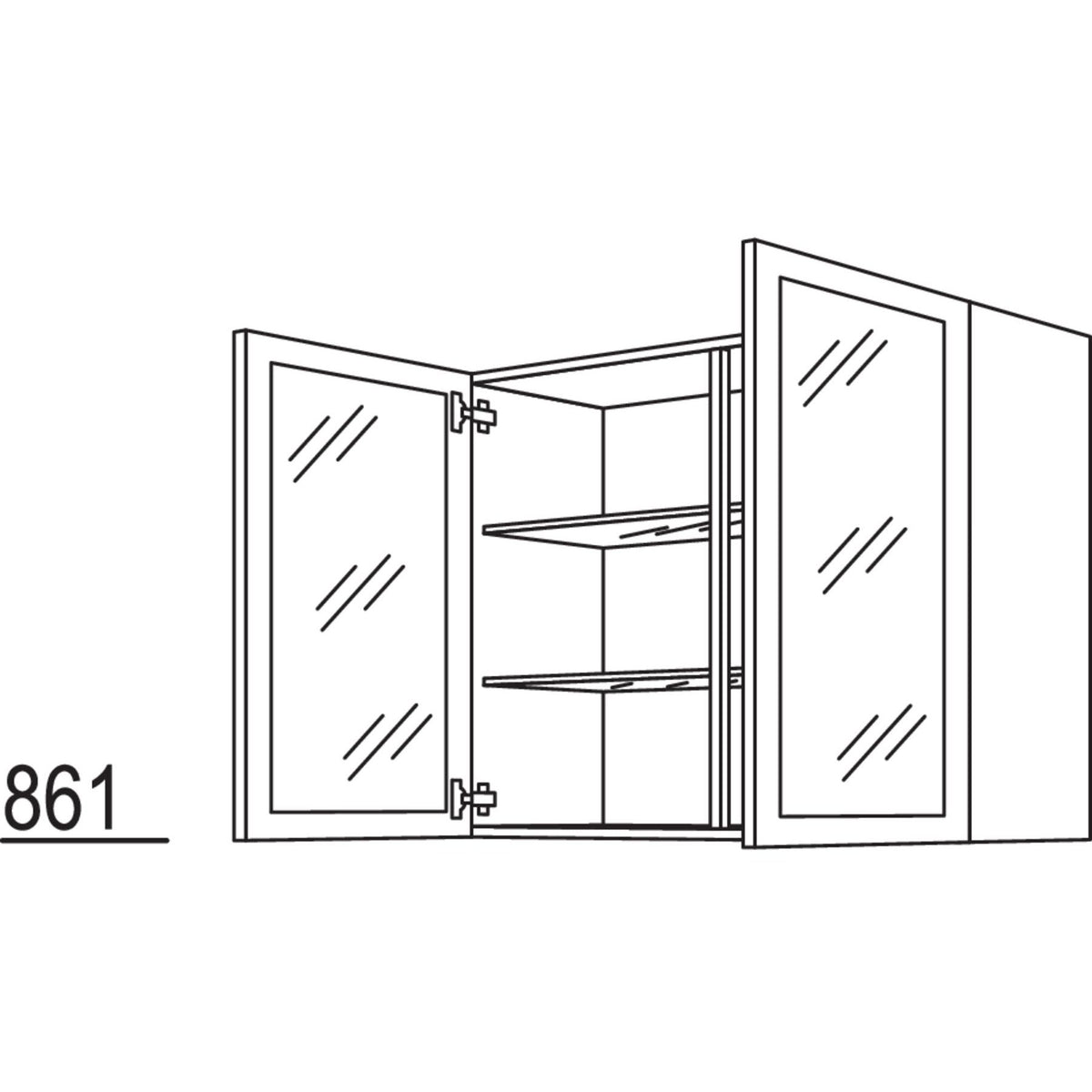 Nobilia Wandschrank Glasrahmentuer WG90-3 51109