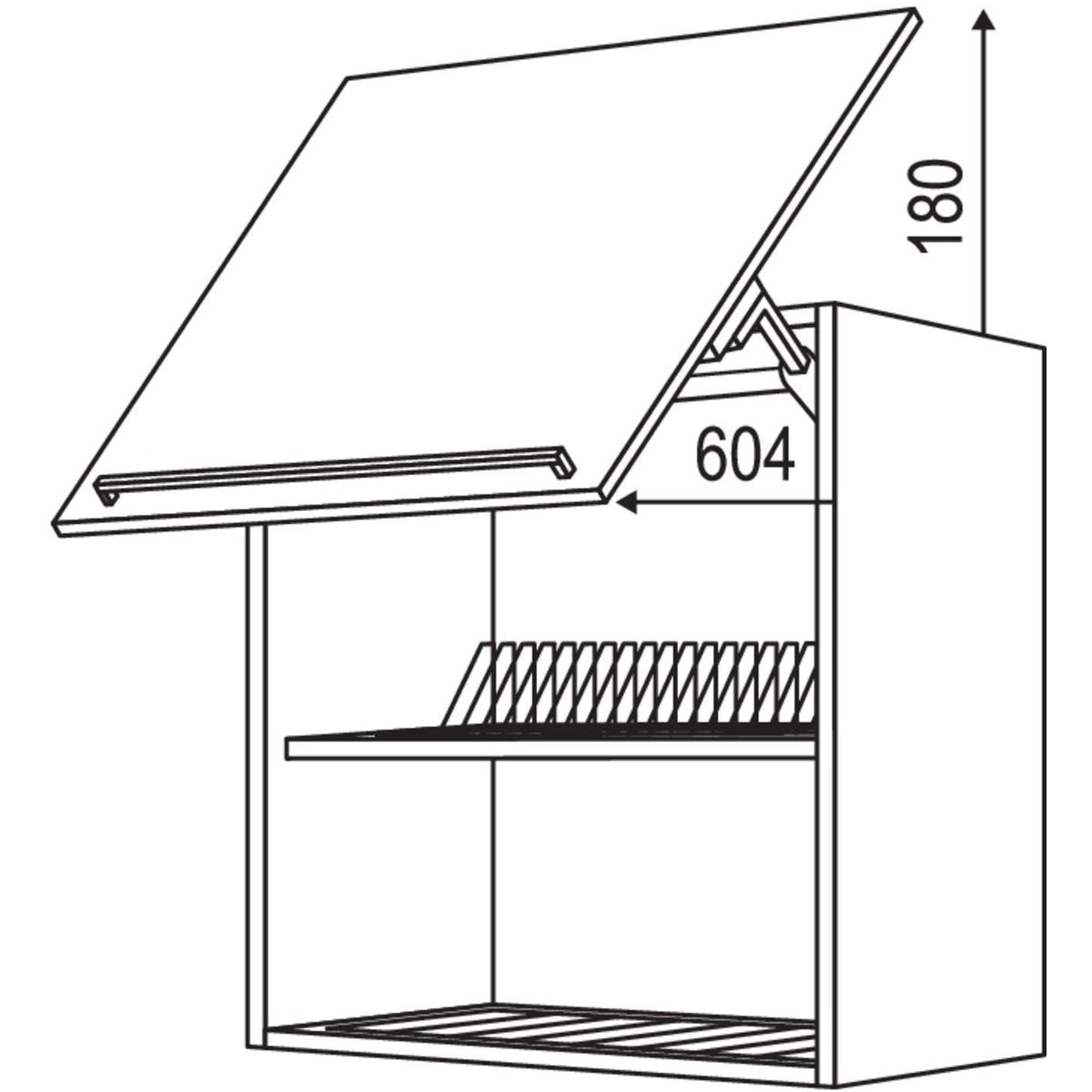 Nobilia Wandschrank Schwingklappe mit Abtropfgitter WKSFAG60-1 31556