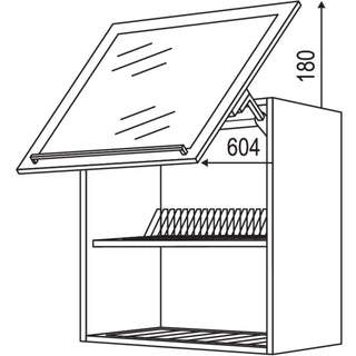 nobilia Wandschrank Schwingklappe mit Abtropfgitter WKSGAG60-1 60 cm - Look | 099 / Klarglas | 01