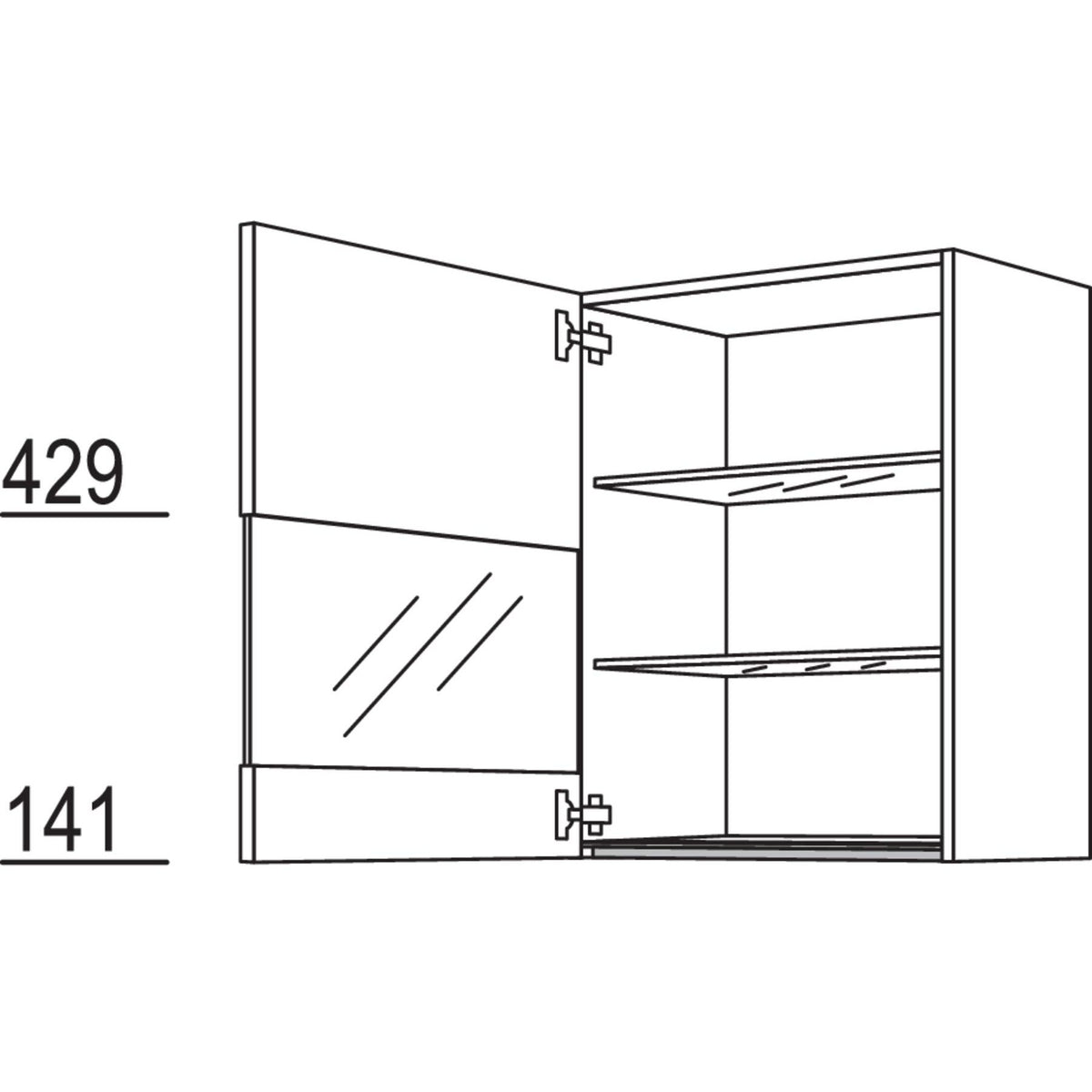 Nobilia Wandschrank Segmentglastuer NWGS60-3 68433