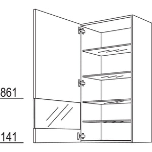 Nobilia Wandschrank Segmentglastuer WGLS60-130 25553