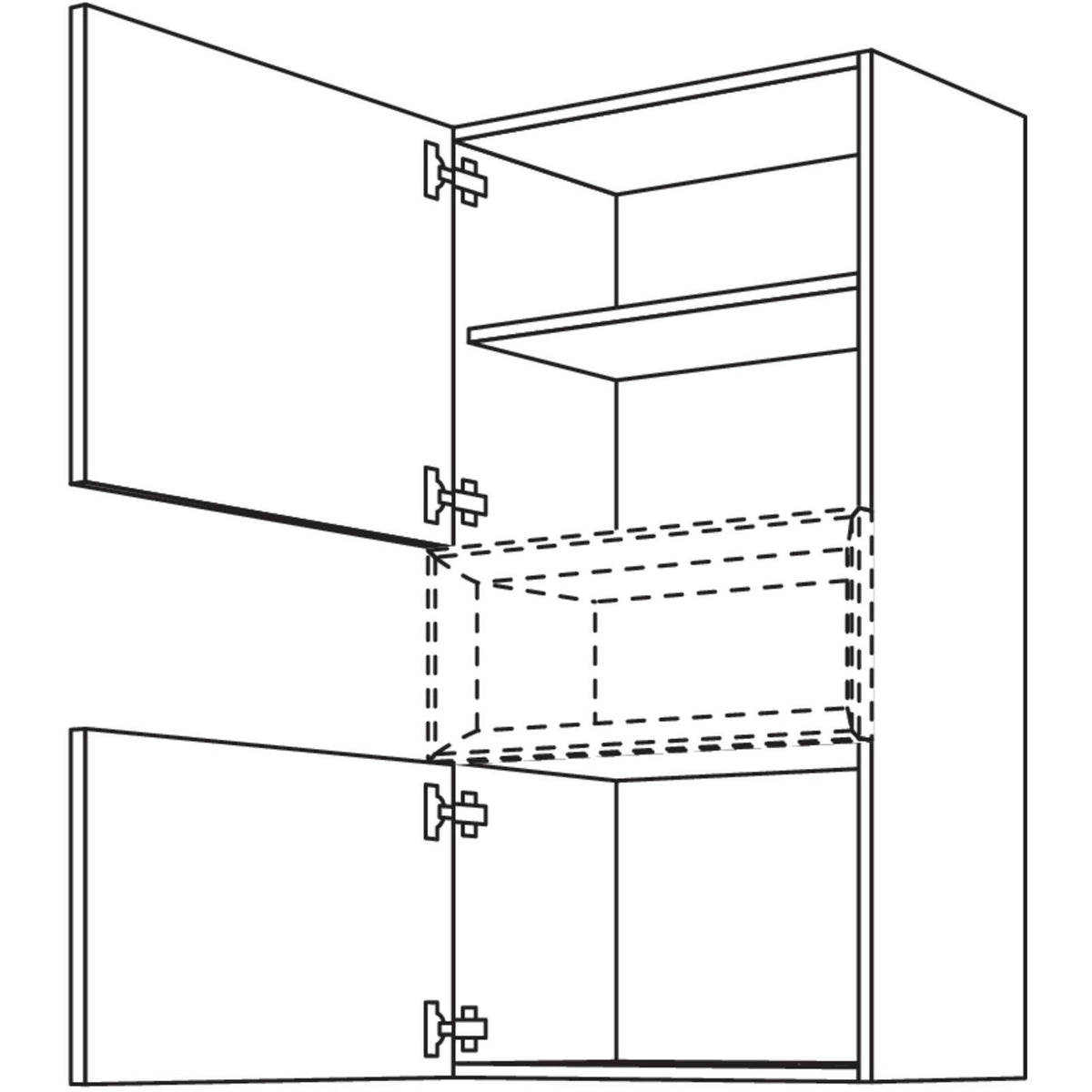 Nobilia Wandschrank fuer Regaleinsatz Case W2C40-130 25228