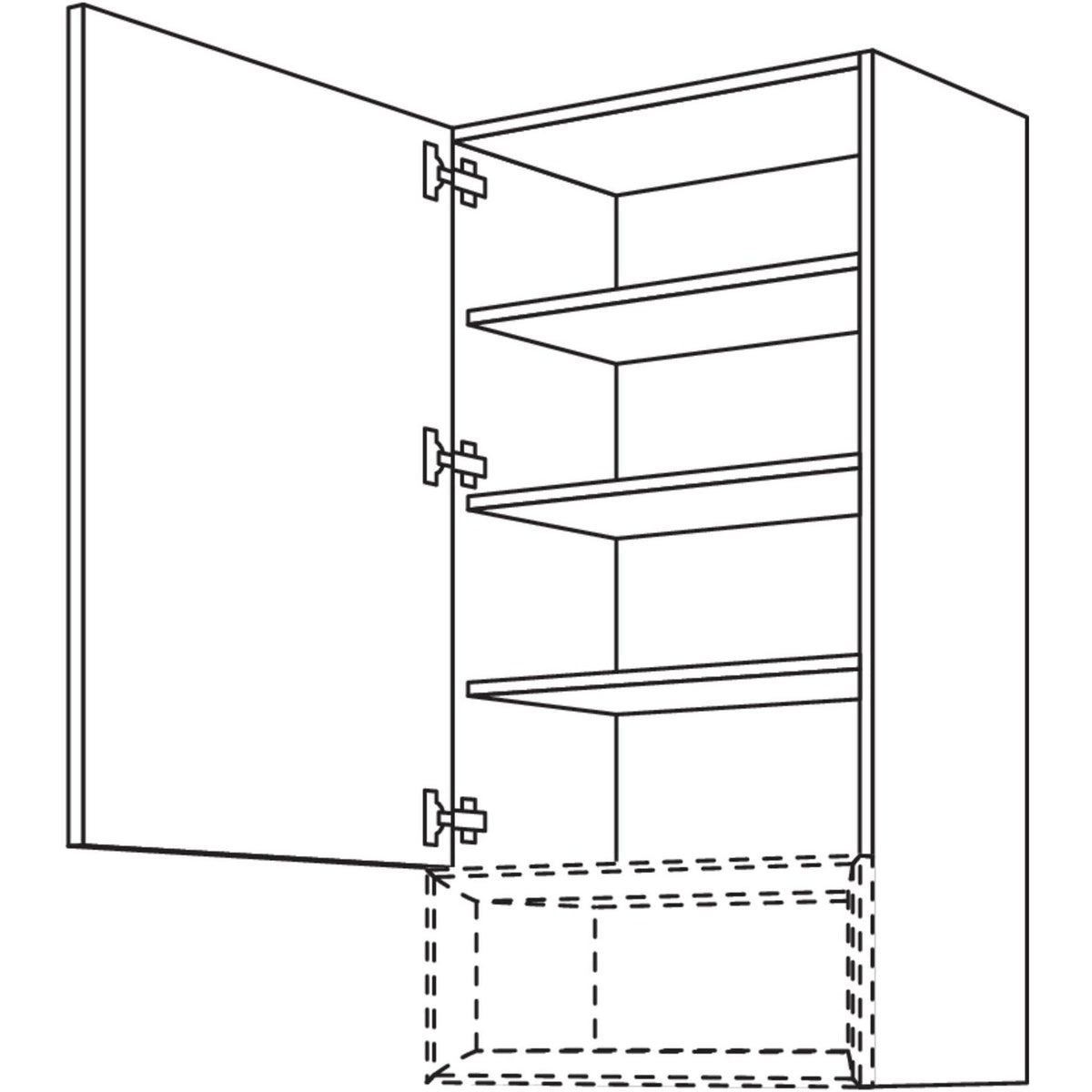 Nobilia Wandschrank fuer Regaleinsatz Case WCU60-130 25212