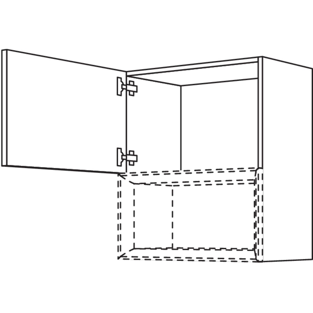 Nobilia Wandschrank fuer Regaleinsatz Case WCU45-2 42029
