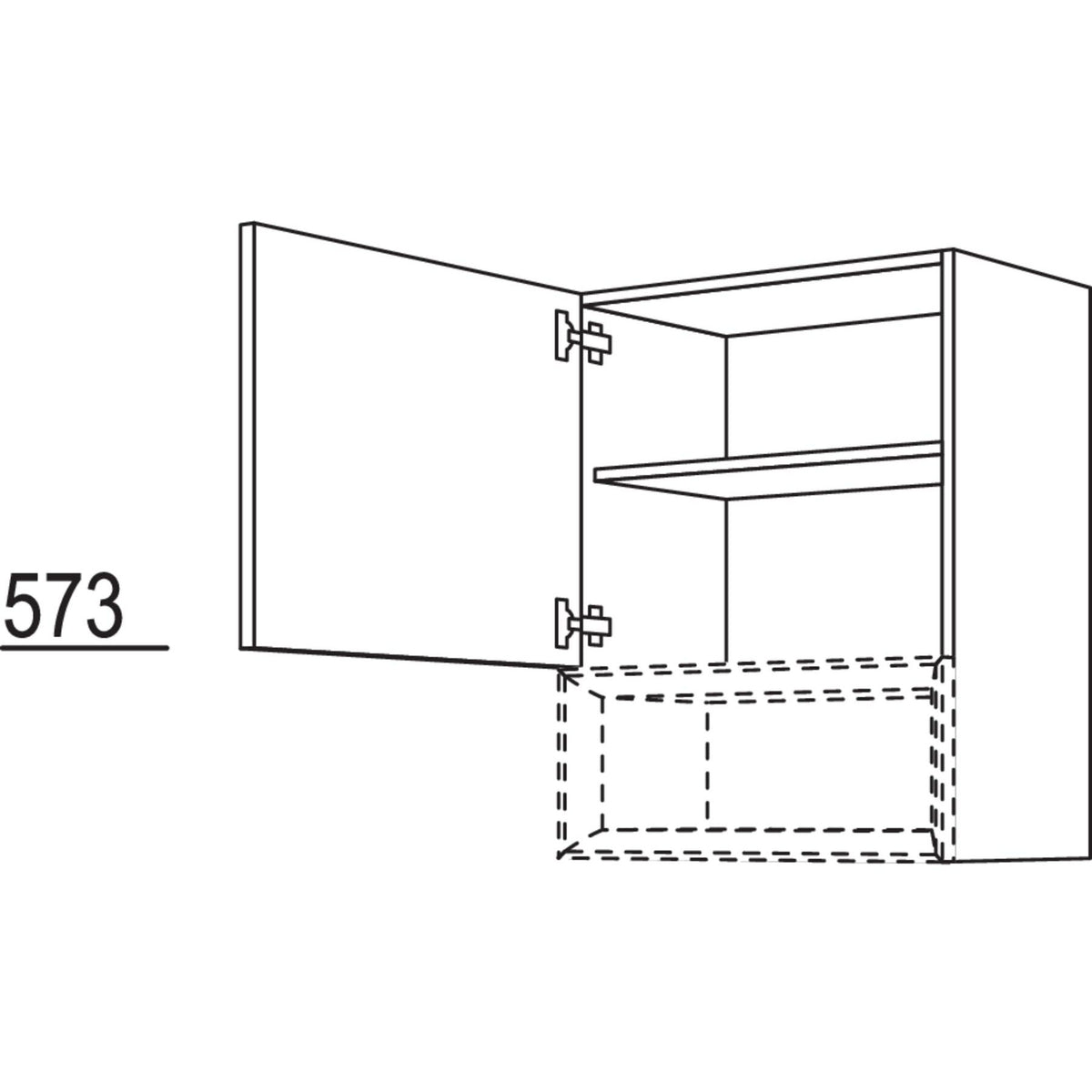 Nobilia Wandschrank fuer Regaleinsatz Case WCU60-3 51021