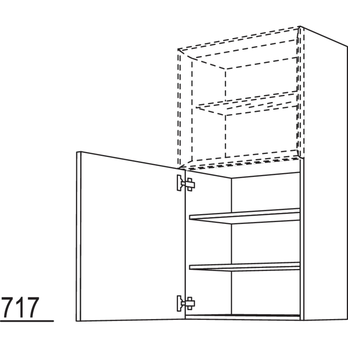 Nobilia Wandschrank fuer Regaleinsatz Case WDCO60-130 25226