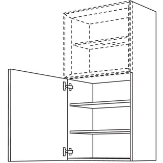 nobilia wall cabinet for shelf insert Case WDCO40-130 40 cm - Look | 099